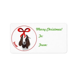 Boer Goat Christmas Gift Tag Sticker