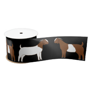 Boer Goat Farm Black Satin Ribbon
