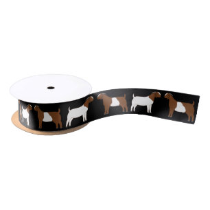 Boer Goat Farm Black Satin Ribbon