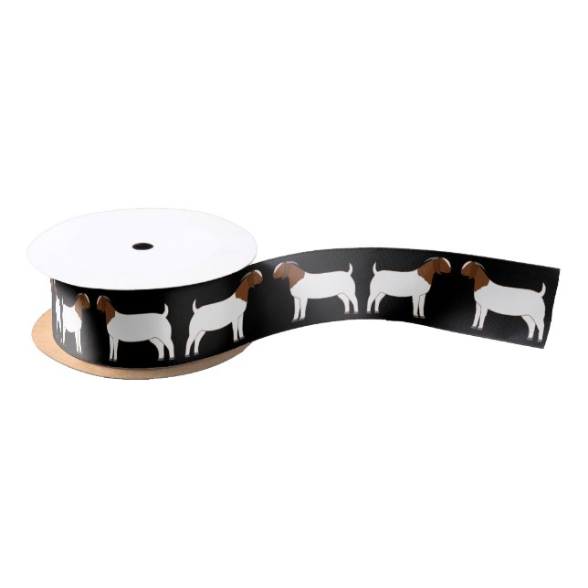 Boer Goat Farm Black Satin Ribbon (Spool)