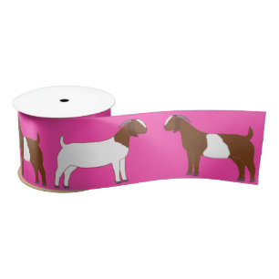 Boer Goat Farm Pink Satin Ribbon