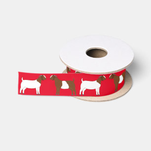 Boer Goat Farm Red Satin Ribbon
