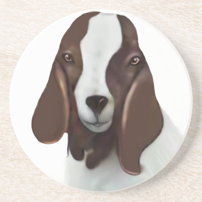Boer Goat Sandstone Coaster (Front)
