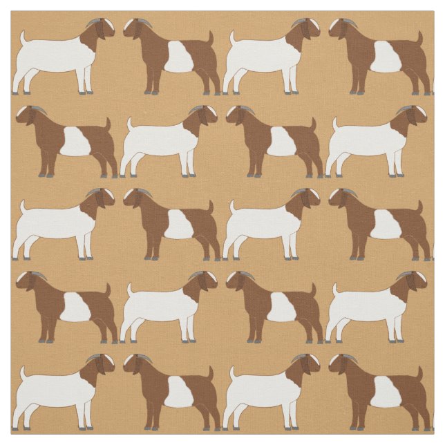 Boer Goats on Tan Fabric (Swatch)