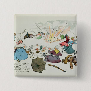 Boer picnic on Middle Hill disturbed 15 Cm Square Badge