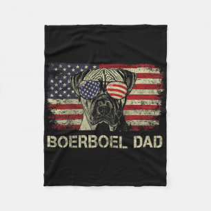 Boerboel Dad Dog Lovers American Flag 4th Of July  Fleece Blanket