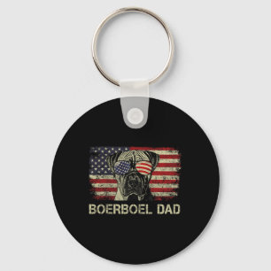 Boerboel Dad Dog Lovers American Flag 4th Of July  Key Ring