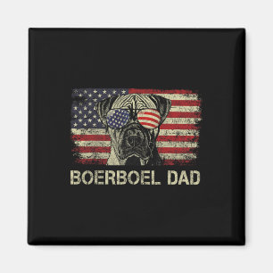 Boerboel Dad Dog Lovers American Flag 4th Of July Magnet