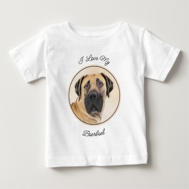 Boerboel Painting - Cute Original Dog Art Baby T-Shirt (Front)