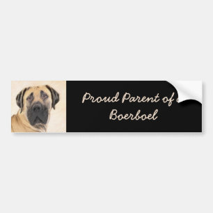 Boerboel Painting - Cute Original Dog Art Bumper Sticker