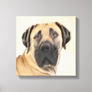 Boerboel Painting - Cute Original Dog Art Canvas Print