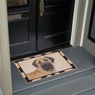 Boerboel Painting - Cute Original Dog Art Doormat