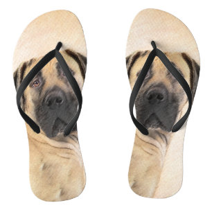 Boerboel Painting - Cute Original Dog Art Jandals