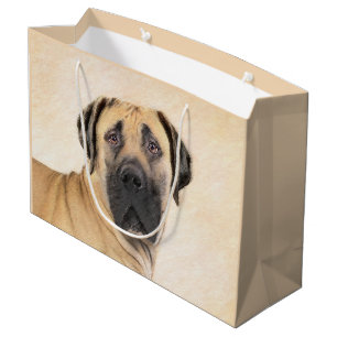 Boerboel Painting - Cute Original Dog Art Large Gift Bag