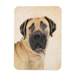 Boerboel Painting - Cute Original Dog Art Magnet