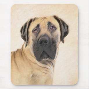 Boerboel Painting - Cute Original Dog Art Mouse Pad
