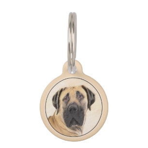 Boerboel Painting - Cute Original Dog Art Pet Tag