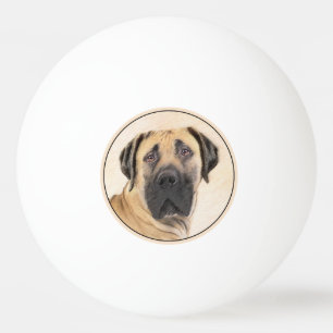 Boerboel Painting - Cute Original Dog Art Ping Pong Ball