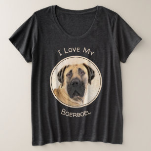 Boerboel Painting - Cute Original Dog Art Plus Size T-Shirt
