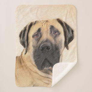 Boerboel Painting - Cute Original Dog Art Sherpa Blanket