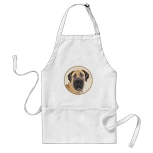Boerboel Painting - Cute Original Dog Art Standard Apron