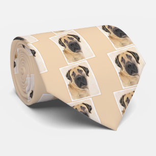 Boerboel Painting - Cute Original Dog Art Tie