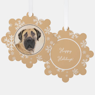 Boerboel Painting - Cute Original Dog Art Tree Decoration Card