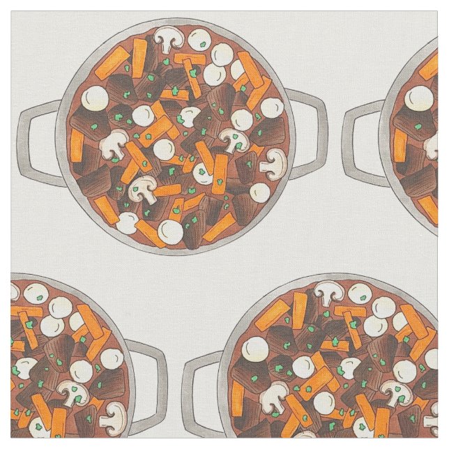 Boeuf Bourguignon Beef Burgundy Stew French Food Fabric (Close Up)