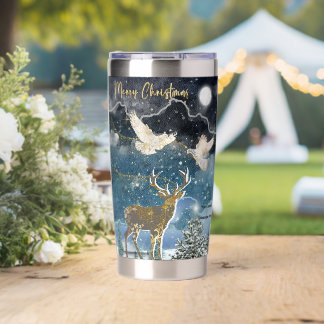 Boganhues Christmas Print Sticker Insulated Tumbler