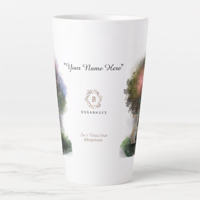 Boganhues "Pipa & Marlow" enchanted forest series  Latte Mug (Front)