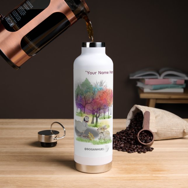 Boganhues Pipa & Marlow Print Water Bottle (Coffee (Rotated))