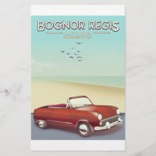 Bognor Regis Vintage seaside travel poster Stationery