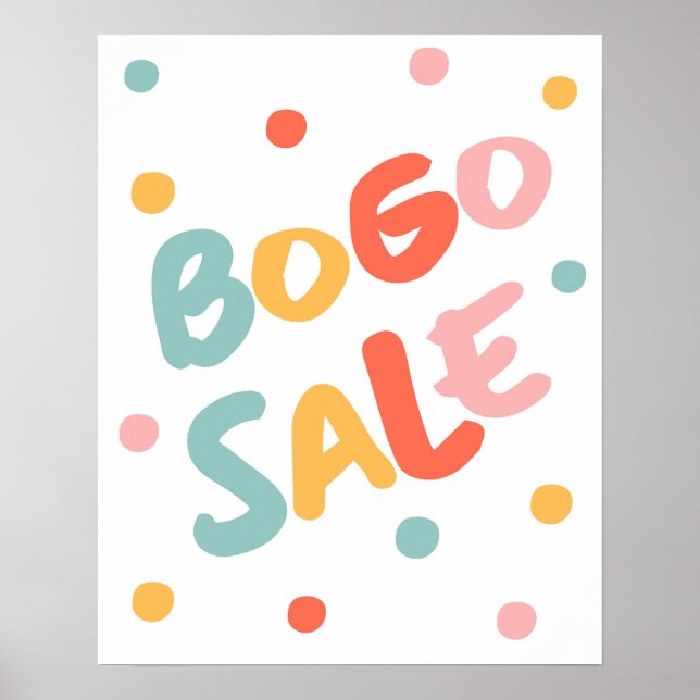 BOGO Sale Sign / Buy One Get One Sale Poster (Front)