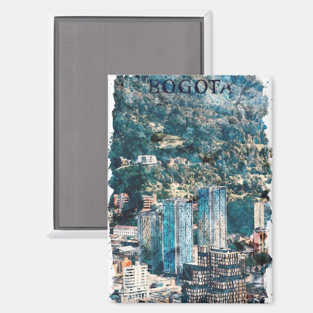 Bogota Colombia Cityscape View Magnet (Front/Back)