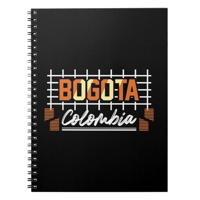 Bogota Colombia Retro Typography Design Notebook (Front)