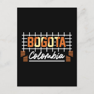 Bogota Colombia Retro Typography Design Postcard