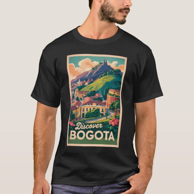 Bogota Colombia Travel Art Vintage T-Shirt (Front)