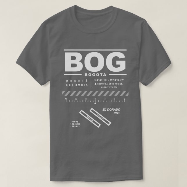 Bogota El Dorado International Airport BOG T-Shirt (Design Front)