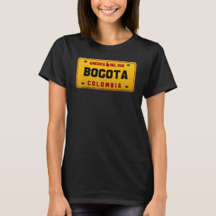Bogota Great Soccer Flag License Plate Colombian T-Shirt