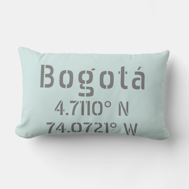 Bogotá Latitude and Longitude Coordinates  Lumbar Cushion (Front)