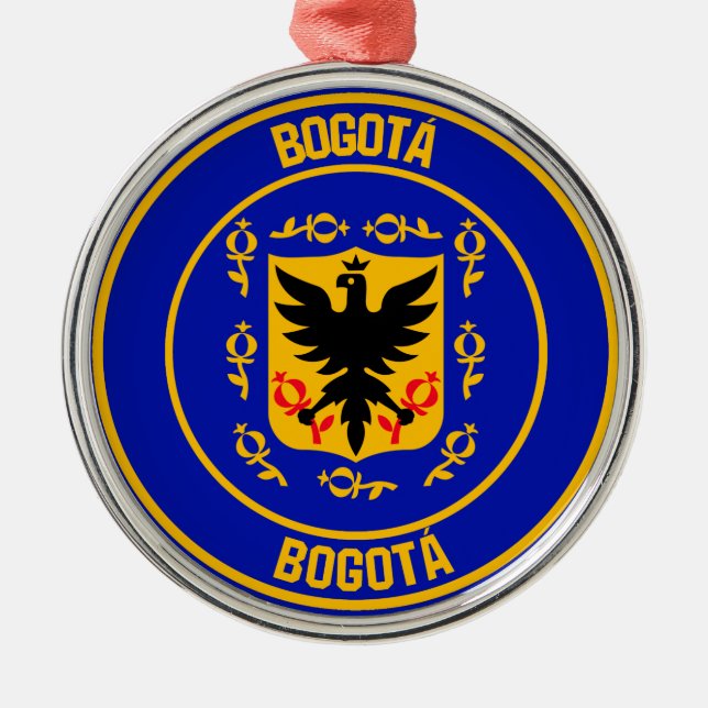 Bogotá Round Emblem Metal Tree Decoration (Front)