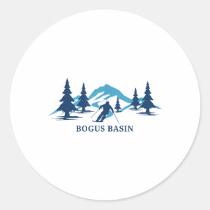 Bogus Basin Idaho Ski Resort Skiing Skier T-shirt_ Classic Round Sticker