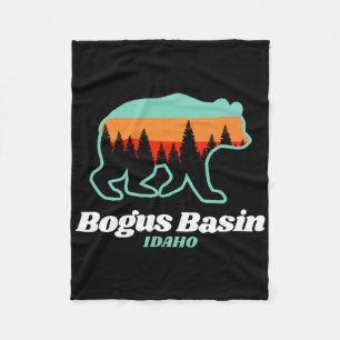Bogus Basin Idaho Skiing Snowboarding Bear Fleece Blanket