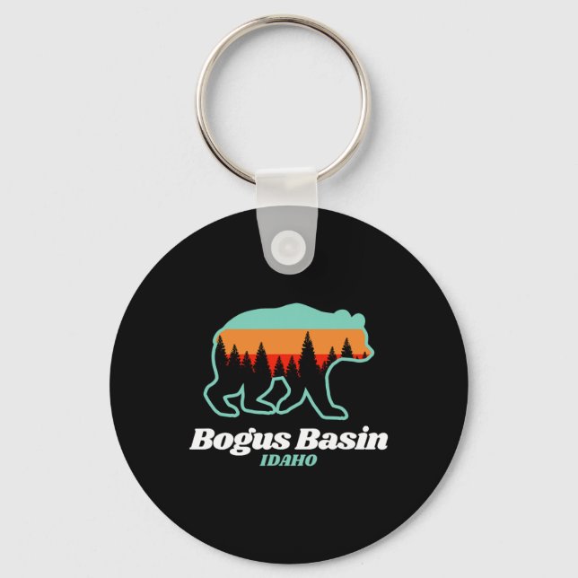 Bogus Basin Idaho Skiing Snowboarding Bear  Key Ring (Front)