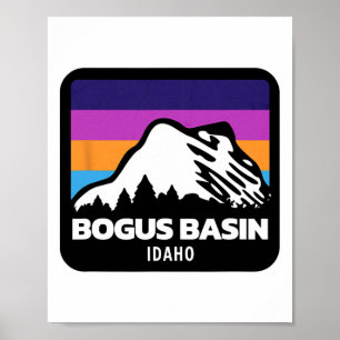 Bogus Basin Idaho Skiing Snowboarding Mountains Fa Poster