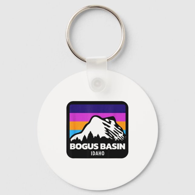 Bogus basin idaho skiing snowboarding mountains key ring (Front)