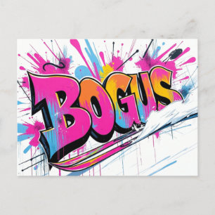 Bogus Basin Ski Resort Idaho graffiti Postcard