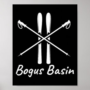 Bogus Sin Idaho Ski Skier Skiing Poles Winter Vaca Poster