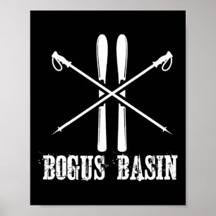 Bogus Sin Ski Skier Skiing Down Hill Alpine Nordic Poster
