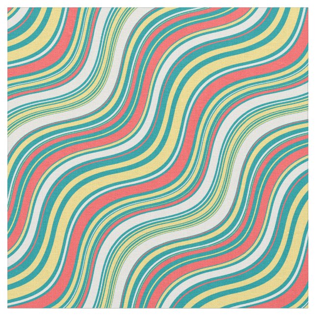 Bohemain pattern colourful modern weave blue red fabric (Close Up)